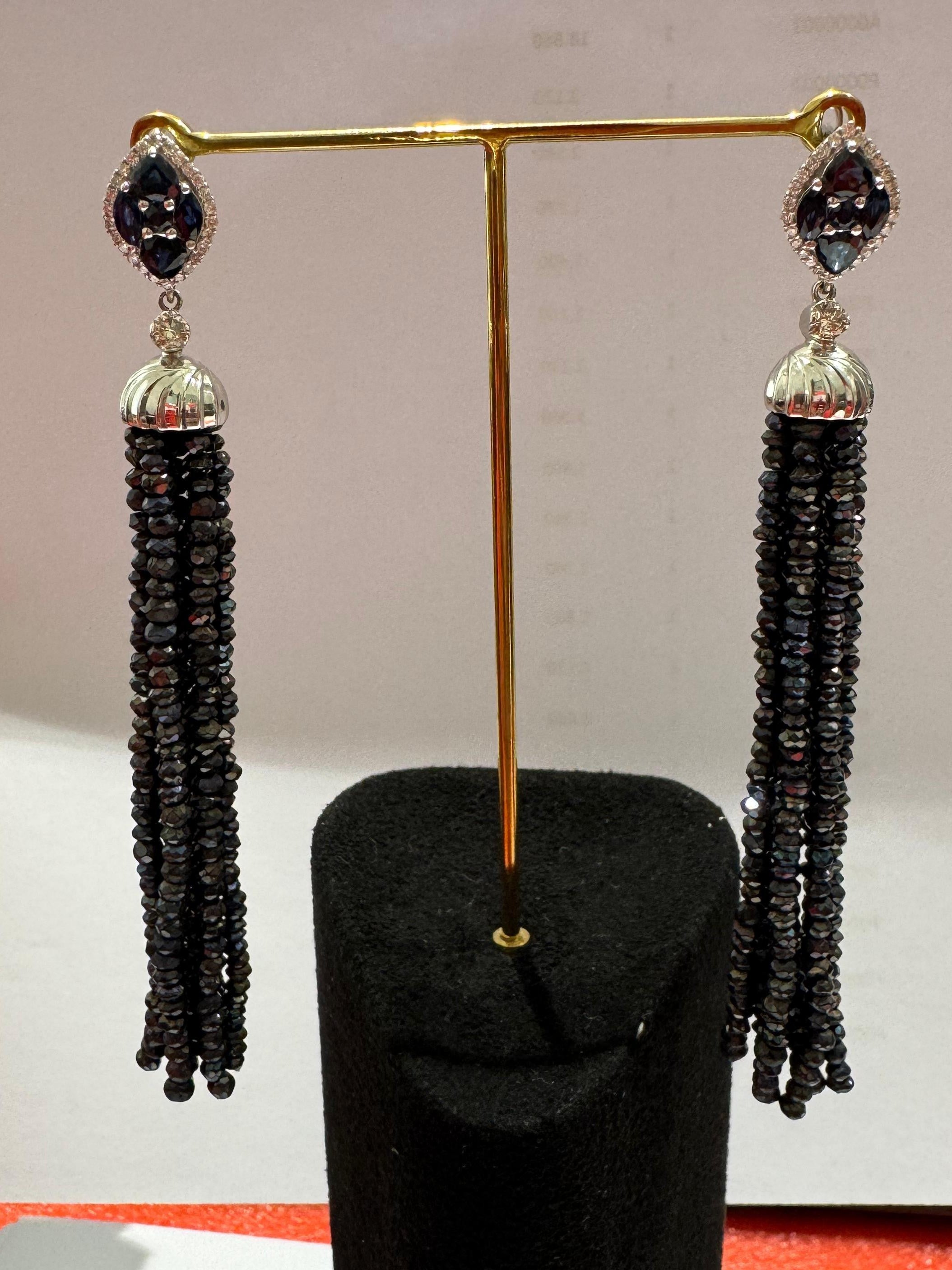 Sapphire Earrings in 14K White Gold