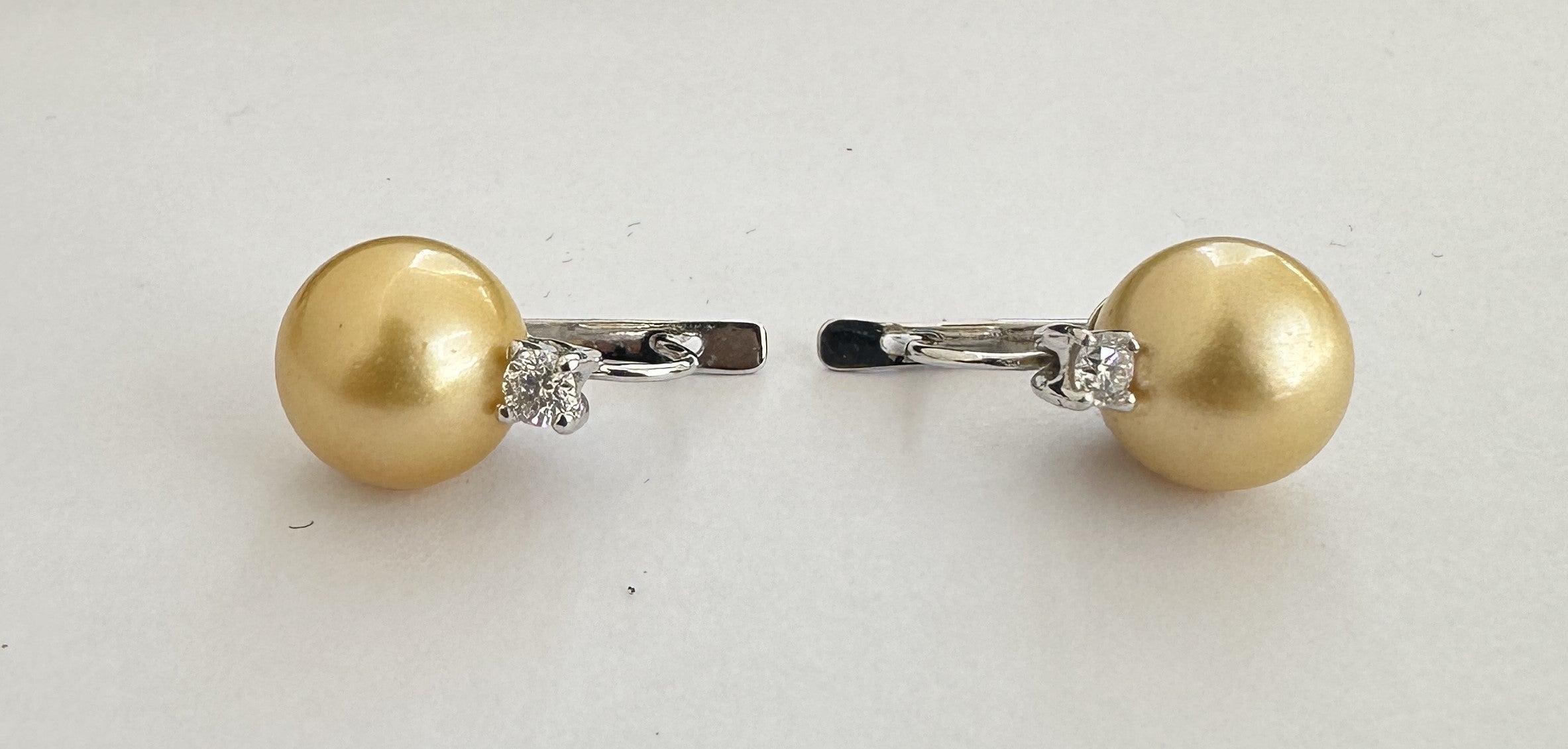 0.34 ct 18K White Gold Diamond & Pearl Earrings