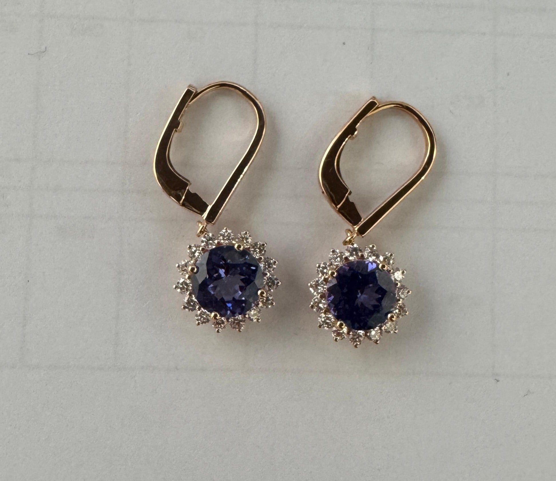 0.75 ct 18K Rose Gold Diamond & Tanzanite Earrings
