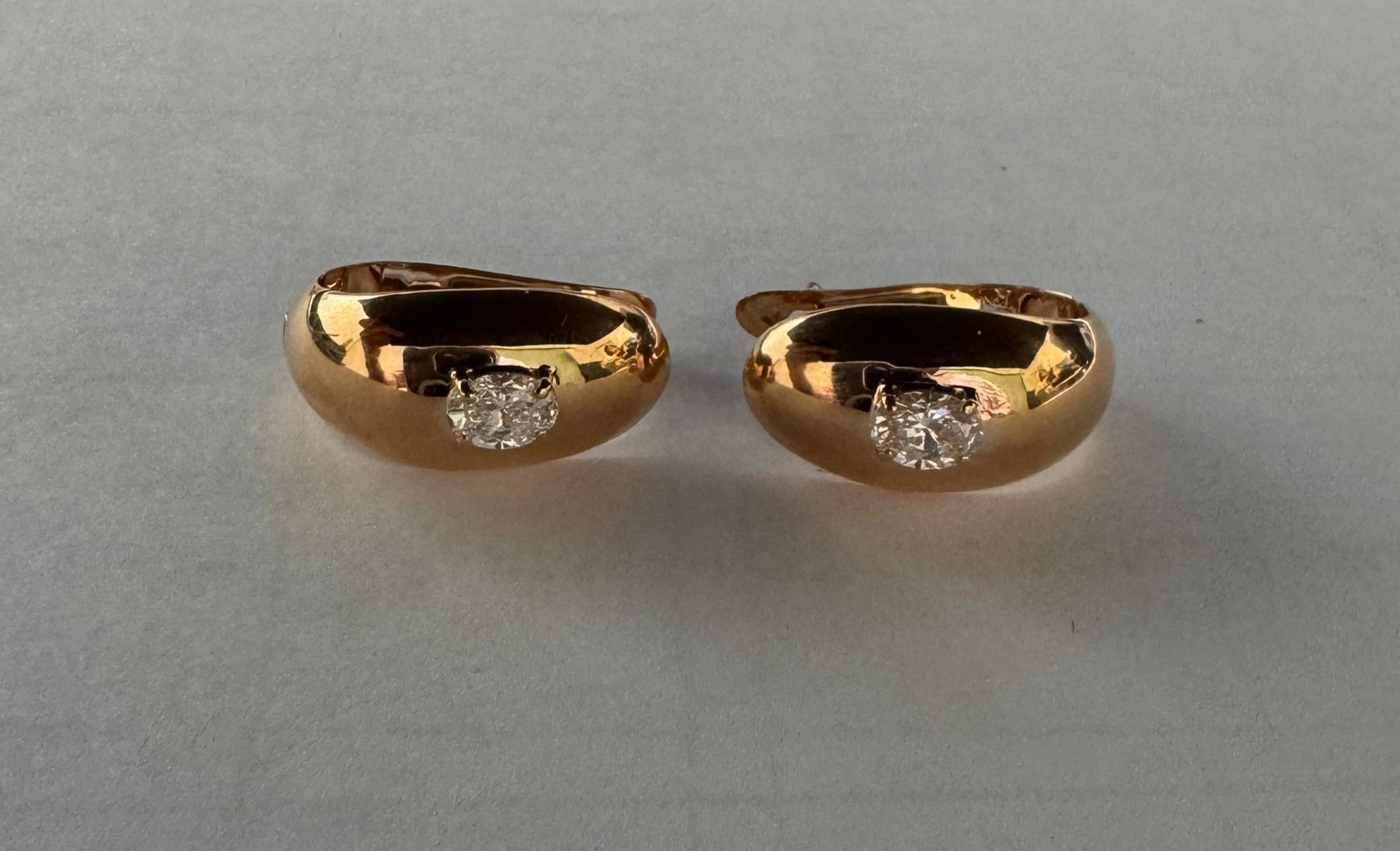 0.60 ct 18K Rose Gold Oval Diamond Earrings