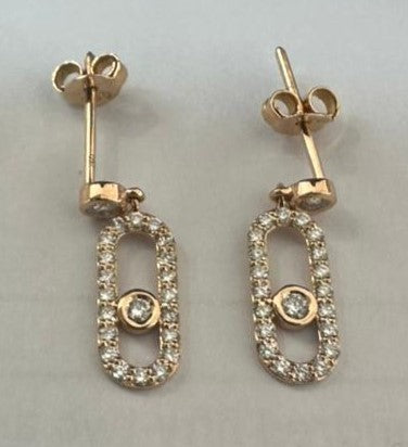 0.51 ct 18K Rose Gold Diamond Earring Mounting
