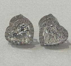 2.44 ct round cut lab grown diamond 18k white gold earring