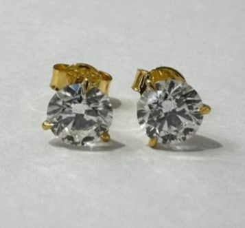 2.02 ct lab grown diamond 18k yellow gold earring