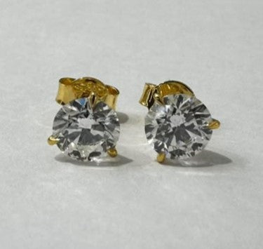 2.03 ct lab grown diamond 18k yellow gold earring