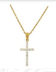 CROSS PENDANT NATURAL DIAMOND
