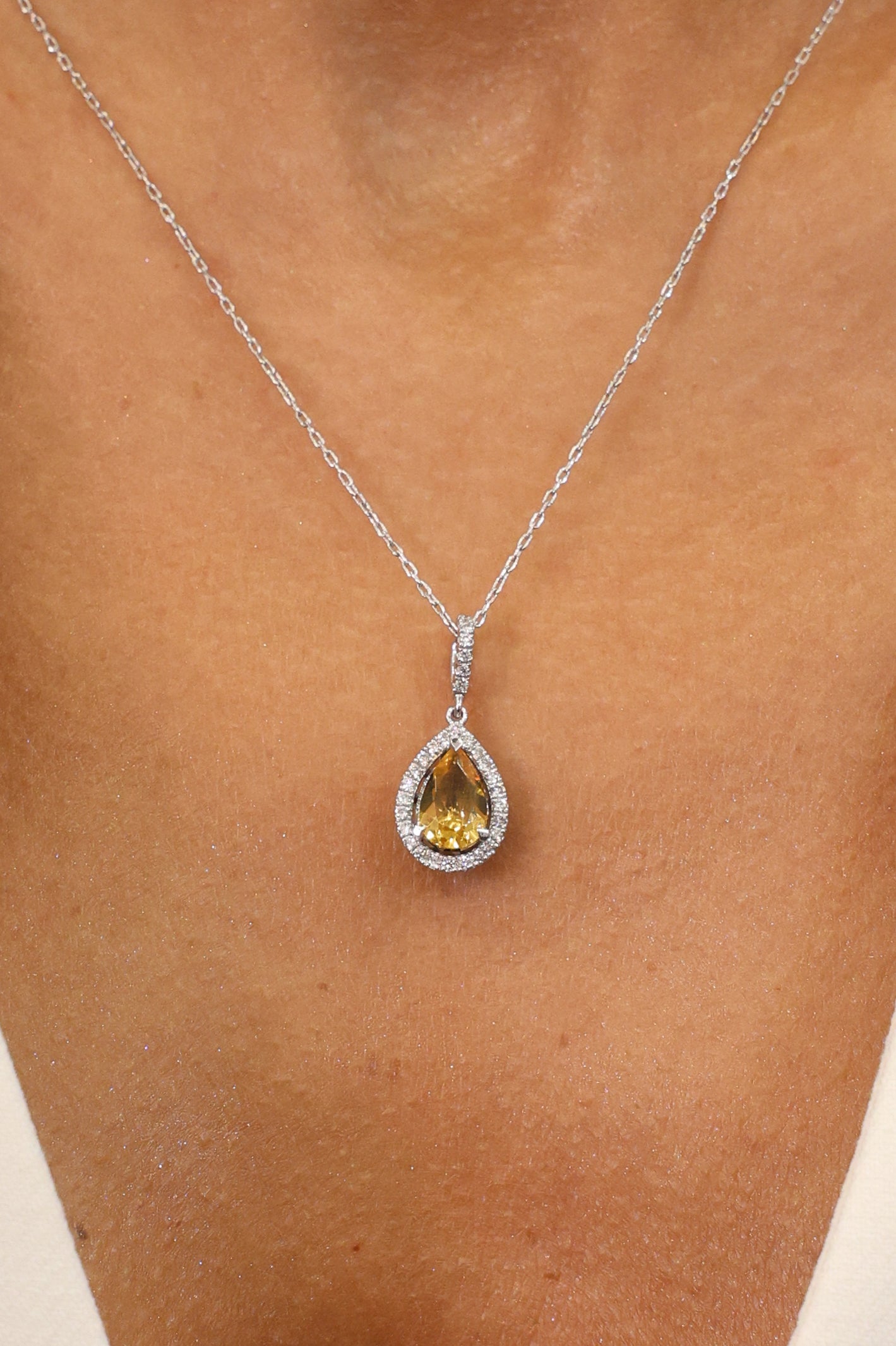 YELLOW SAPPHIRE DROP NECKLACE