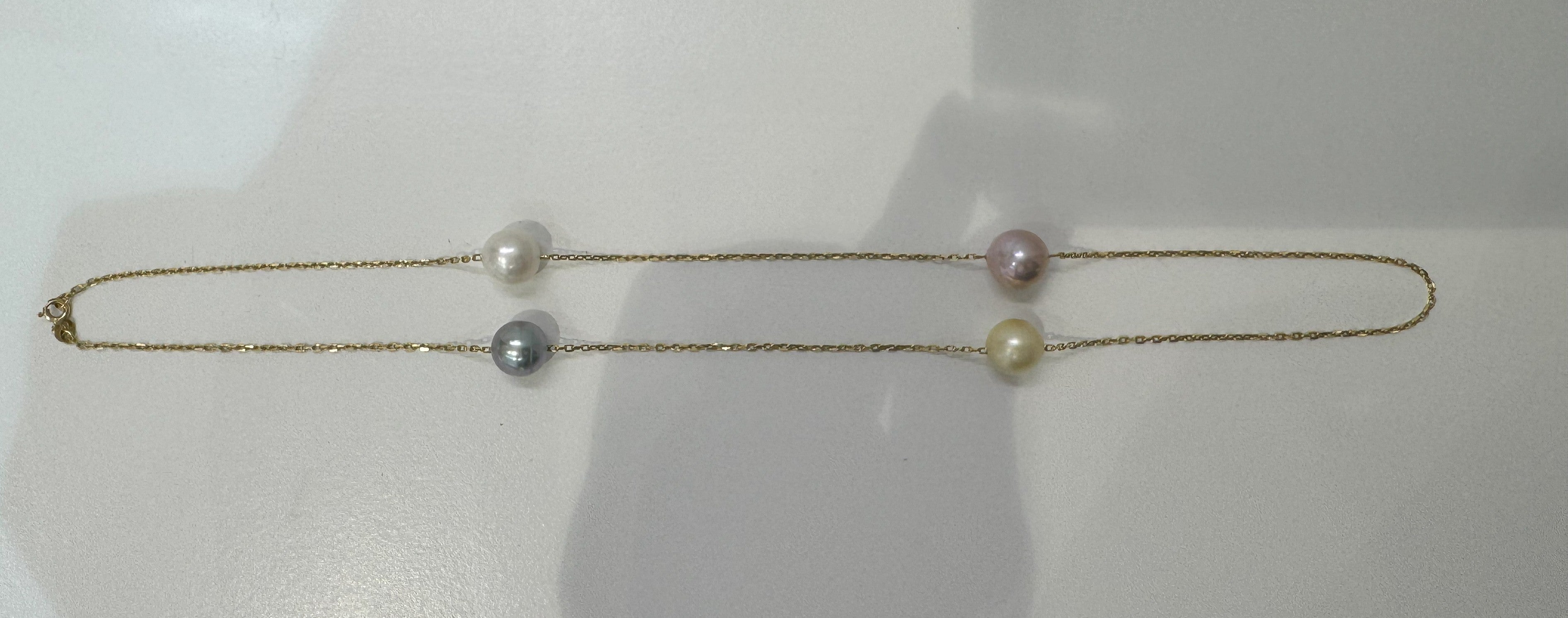 Pear cut pearl 18k yellow gold necklace