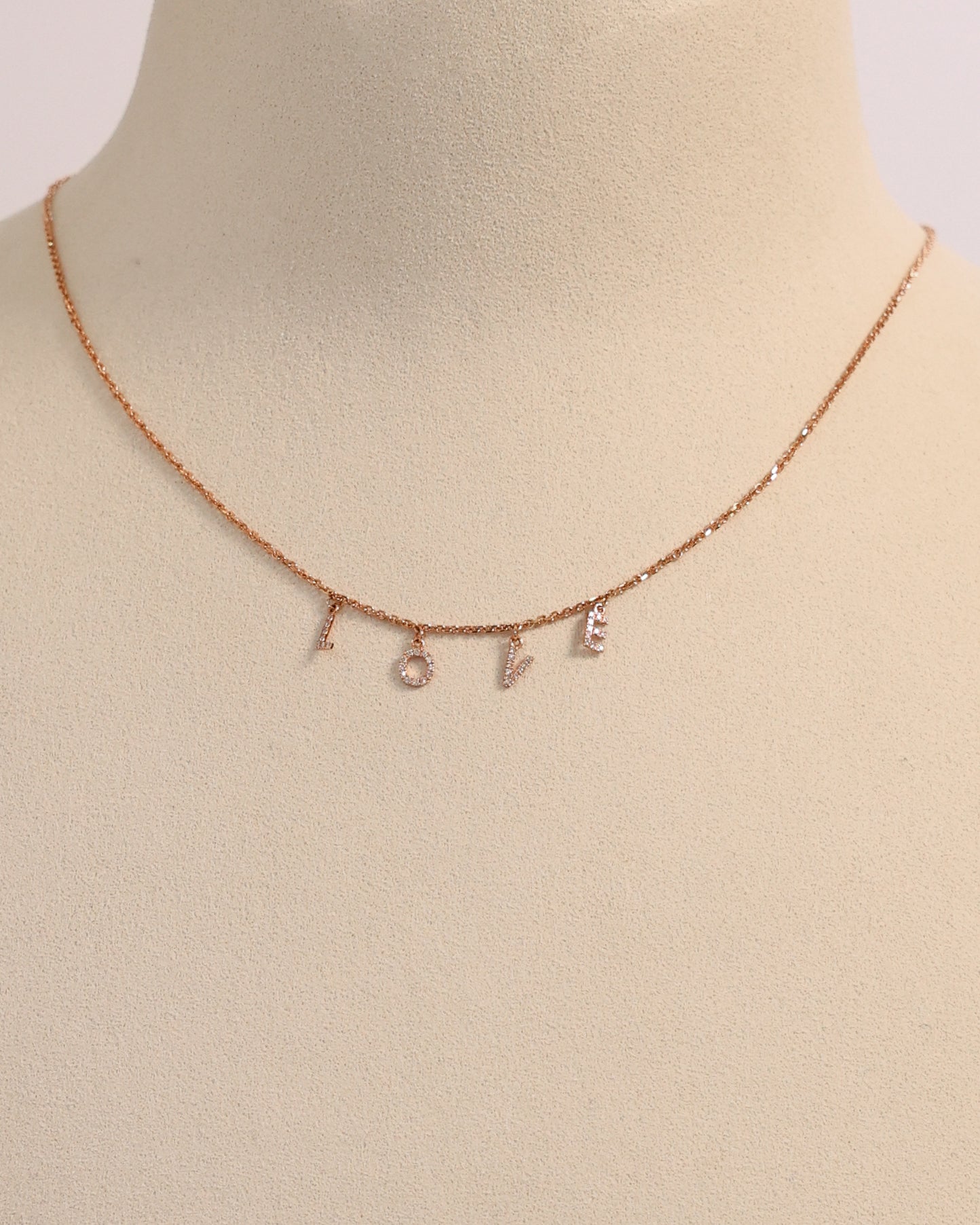 LOVE DIAMOND LETTER NECKLACE
