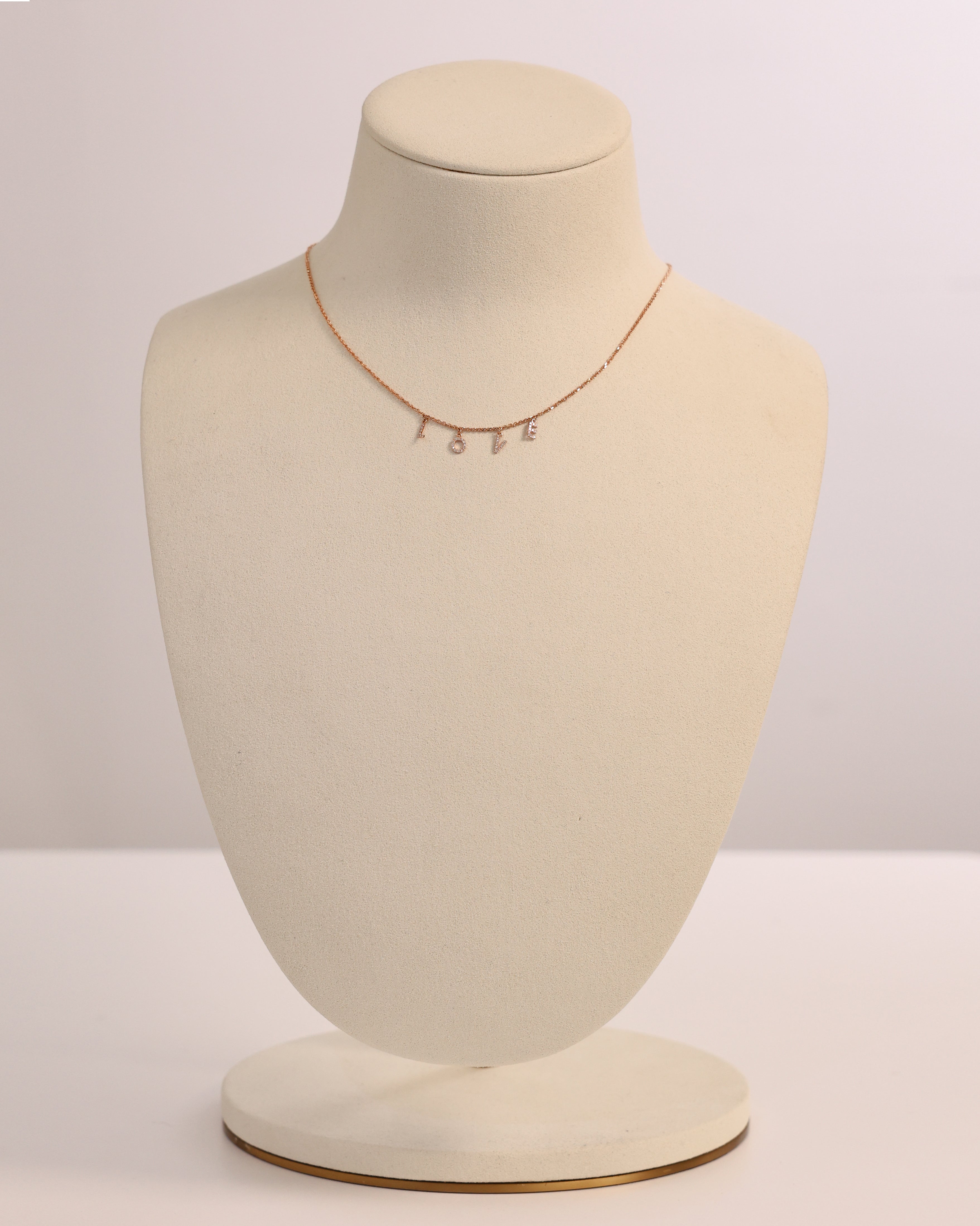 LOVE DIAMOND LETTER NECKLACE