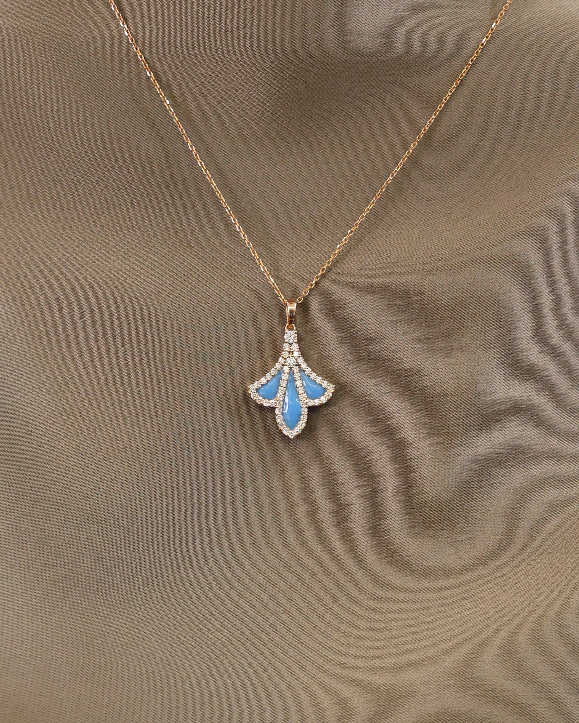 BLUE ENAMEL NECKLACE