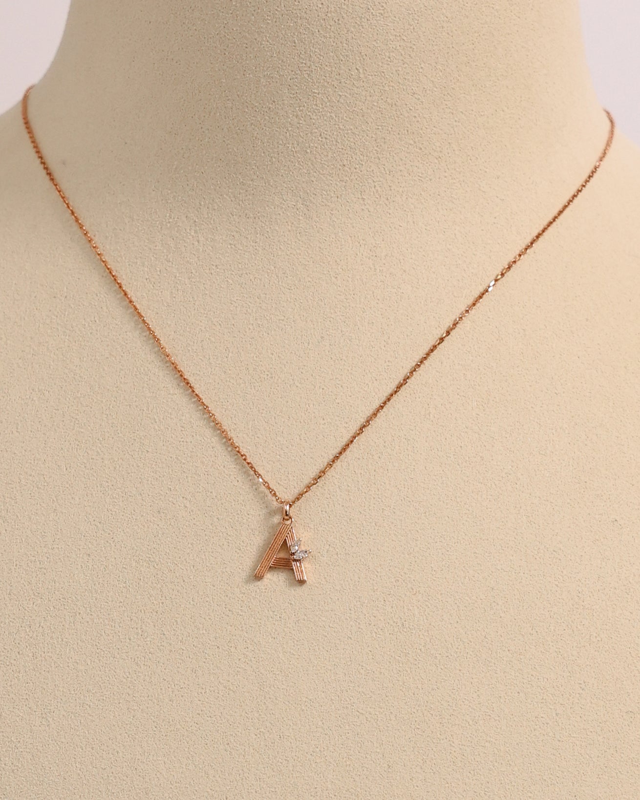 INITIAL “A” DIAMOND NECKLACE