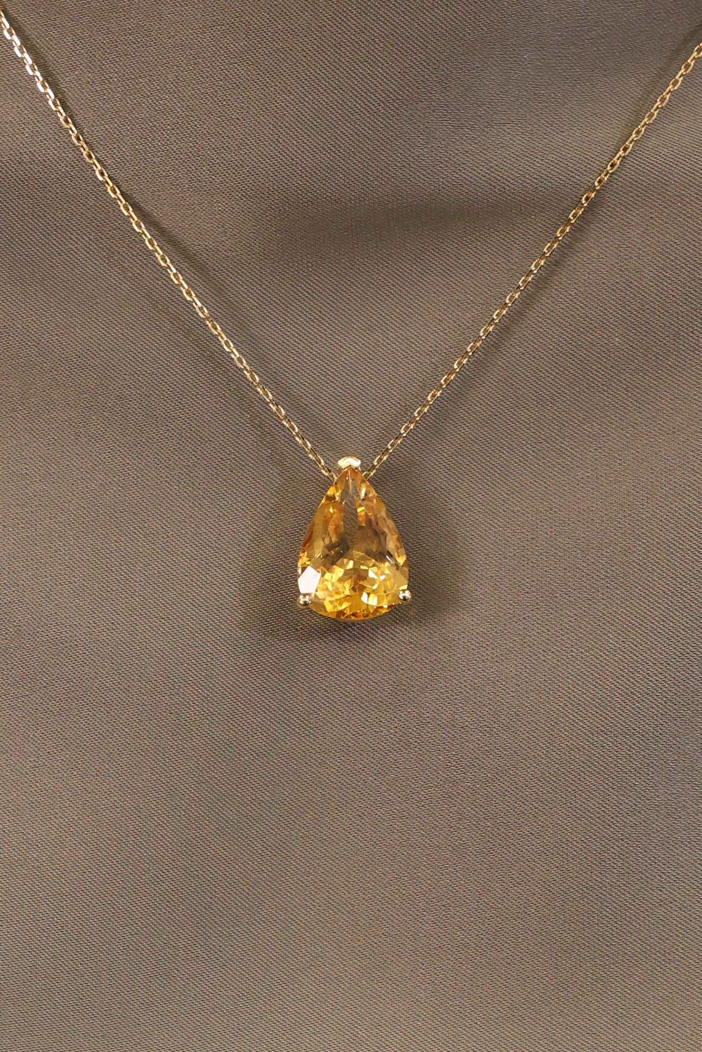 CITRINE PEAR NECKLACE