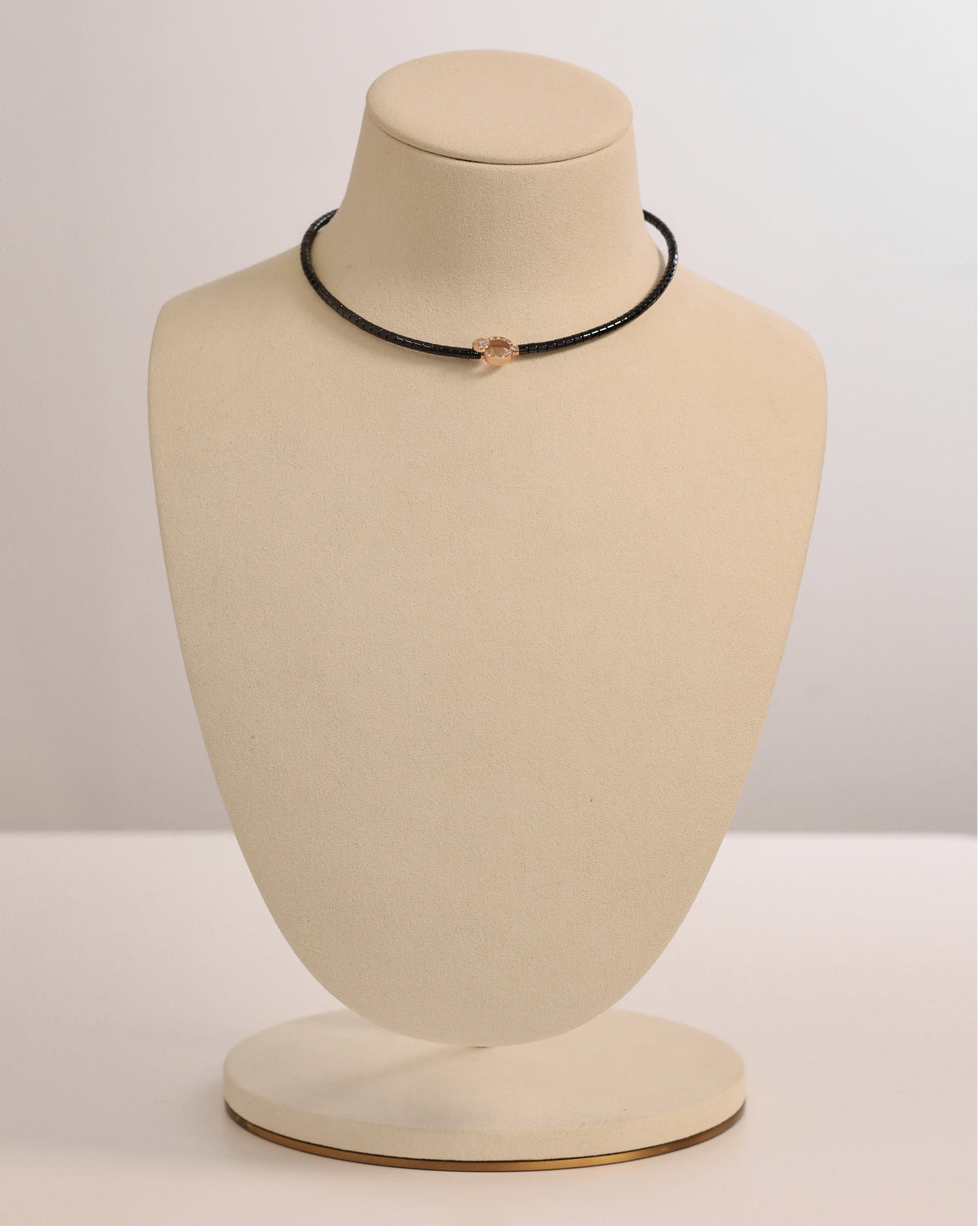 Ceramic Diamond Necklace in 18K Rose Gold – view 2