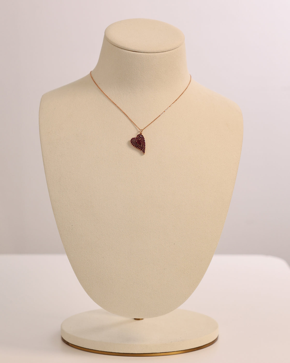 Ruby Big Heart Necklace in 18K Yellow Gold – view 2