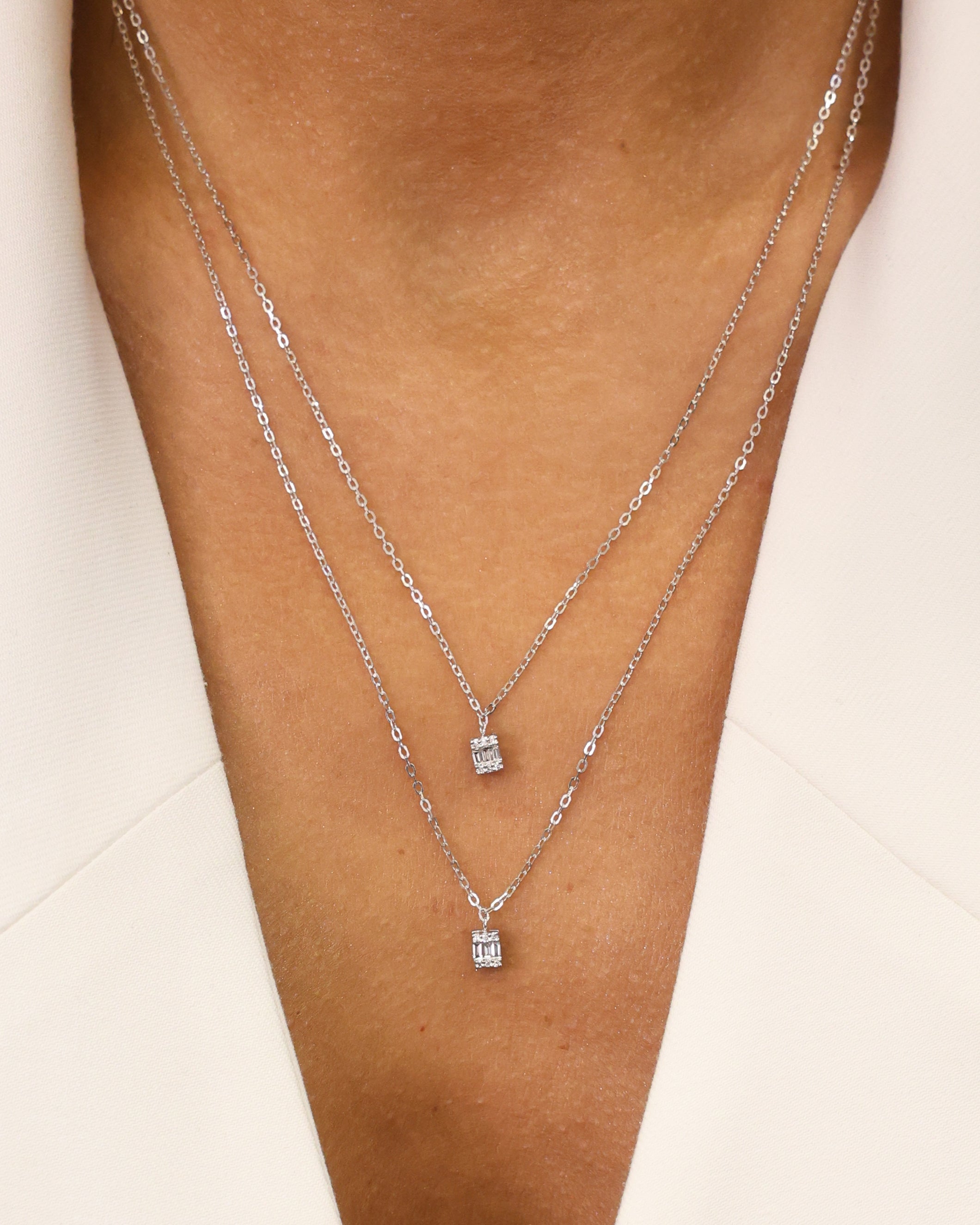 DOUBLE CHAIN NATURAL DIAMOND NECKLACE