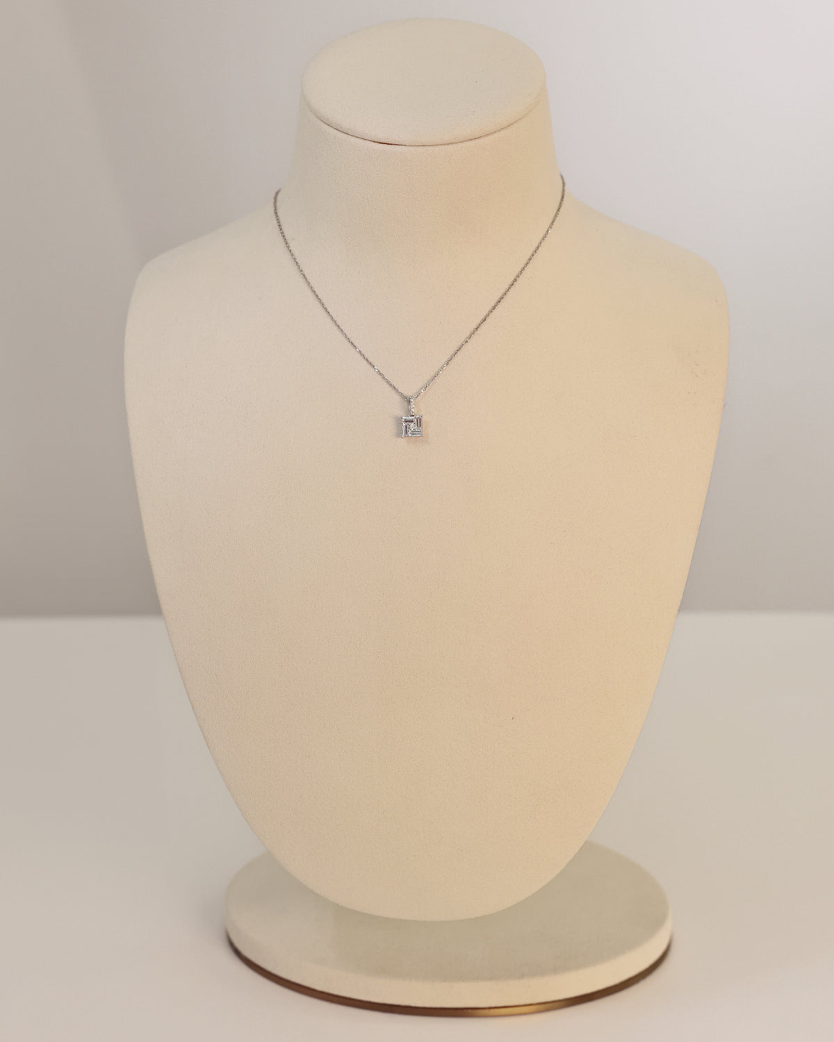 Baguette Diamond Pendant in 18K White Gold – view 2