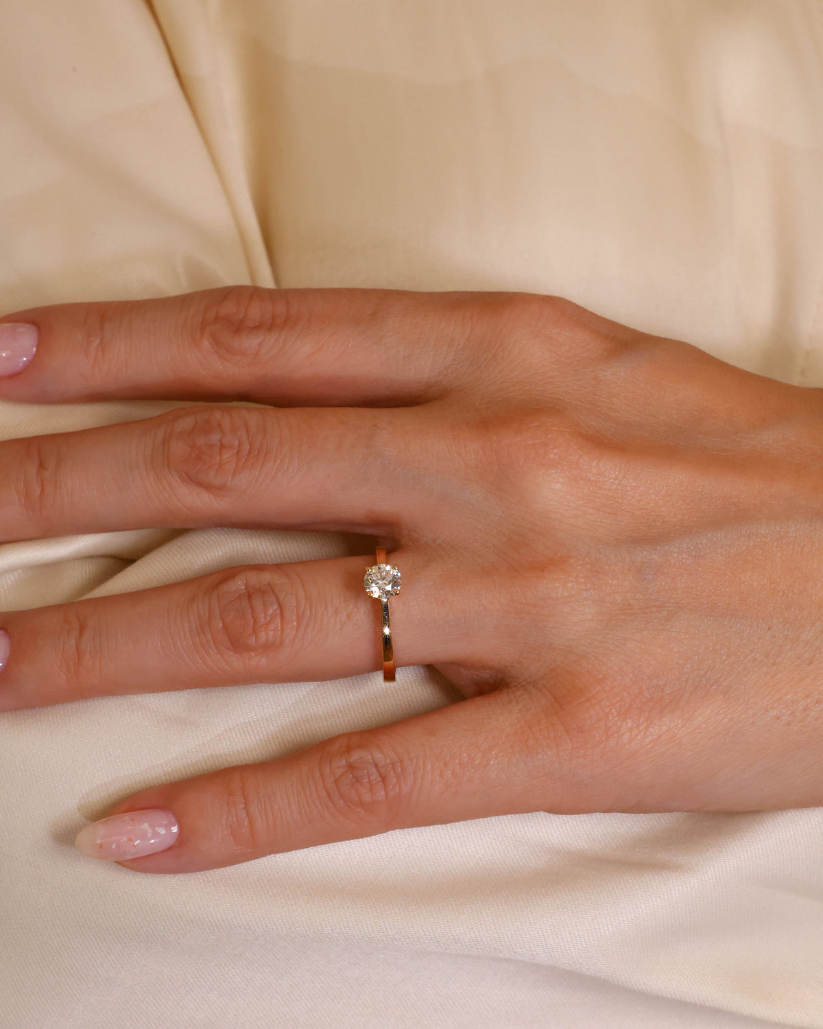 Solitaire Diamond Ring in 18K Rose Gold, 0.30 ct