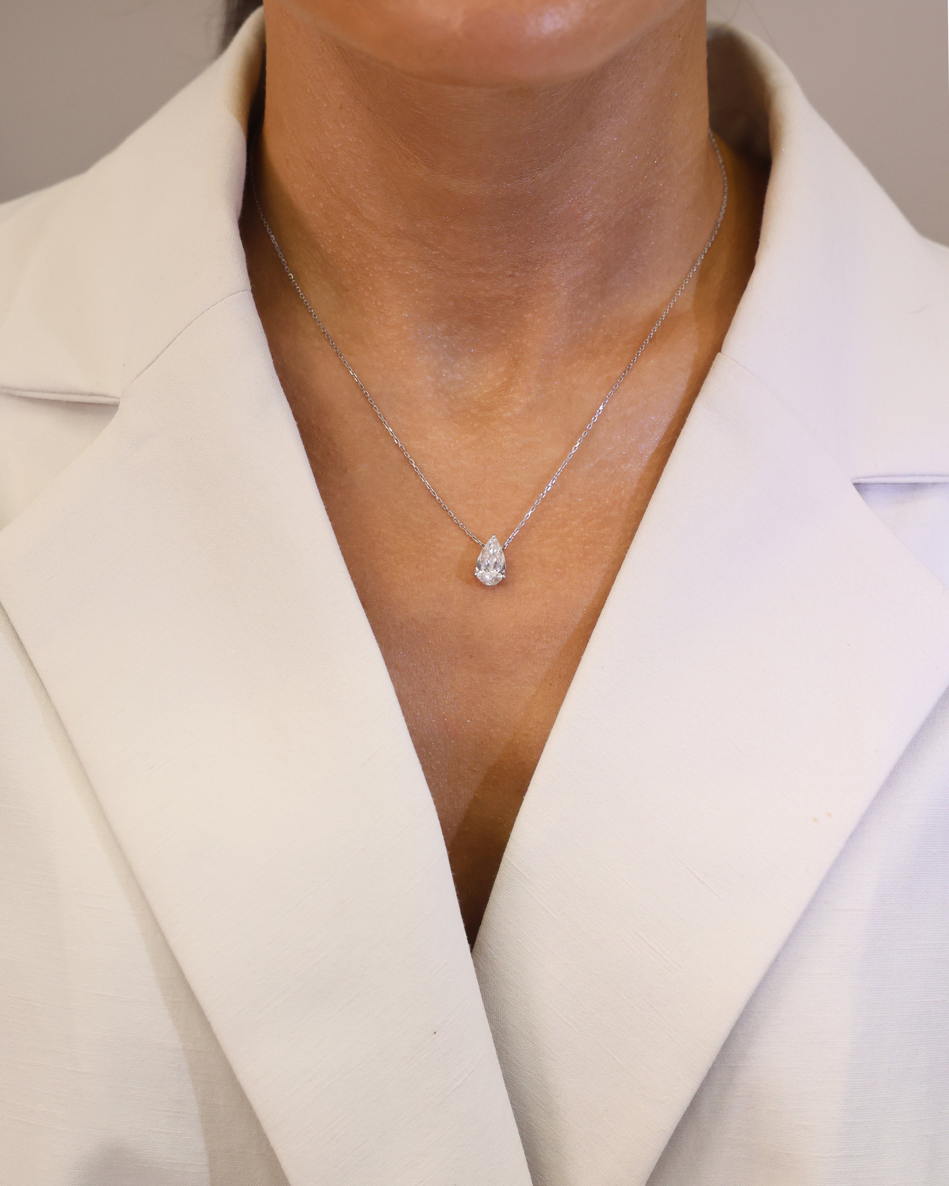 PEAR CUT NECKLACE LAB DIAMOND