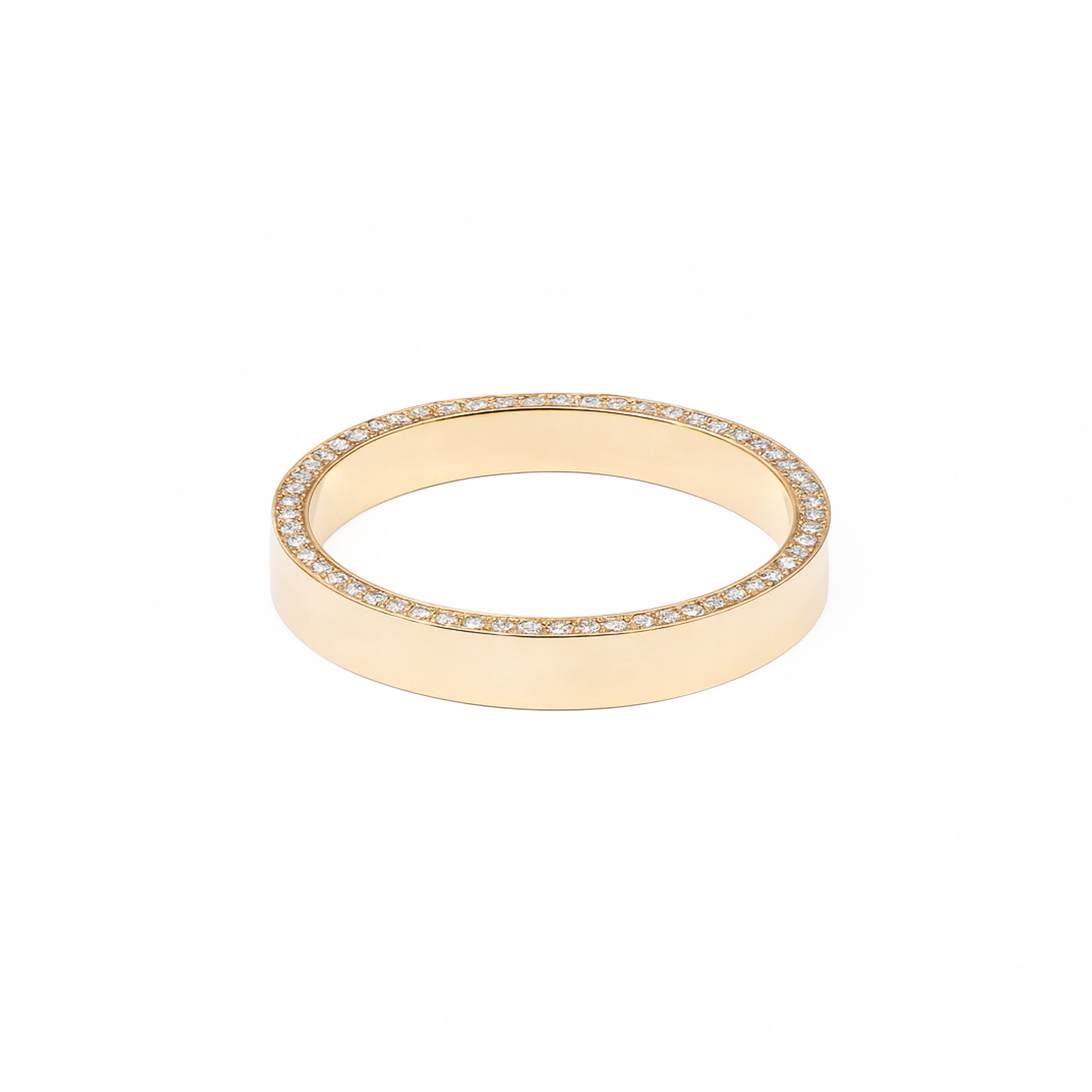 0.17 ct Side-Set Diamond Eternity Flat Band in 18K Yellow Gold