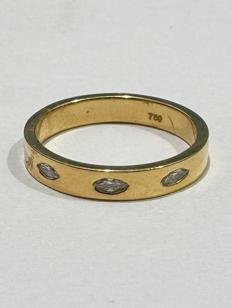 0.09 ct marquise cut diamond 18k yellow gold ring
