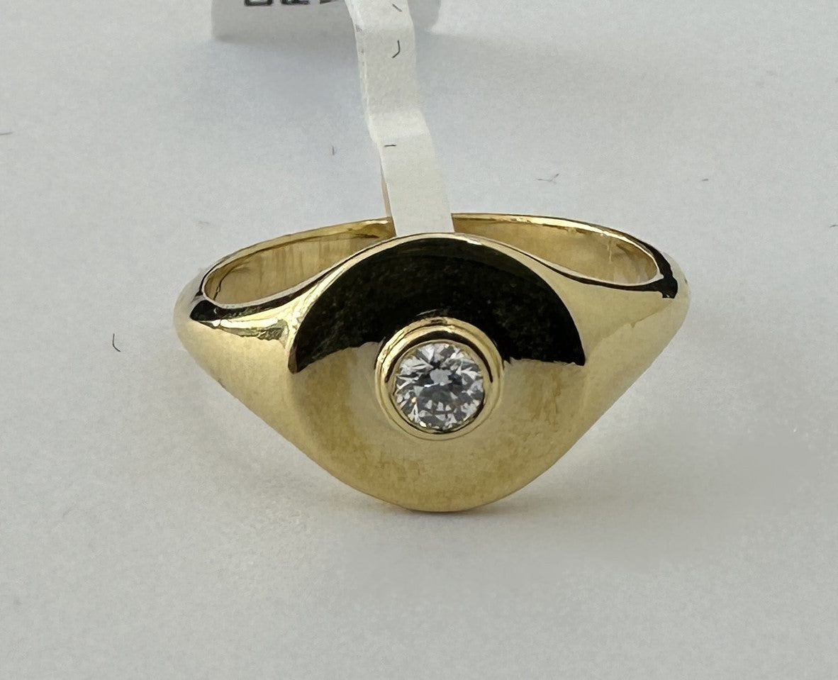 0.11 ct diamond 18k yellow gold ring