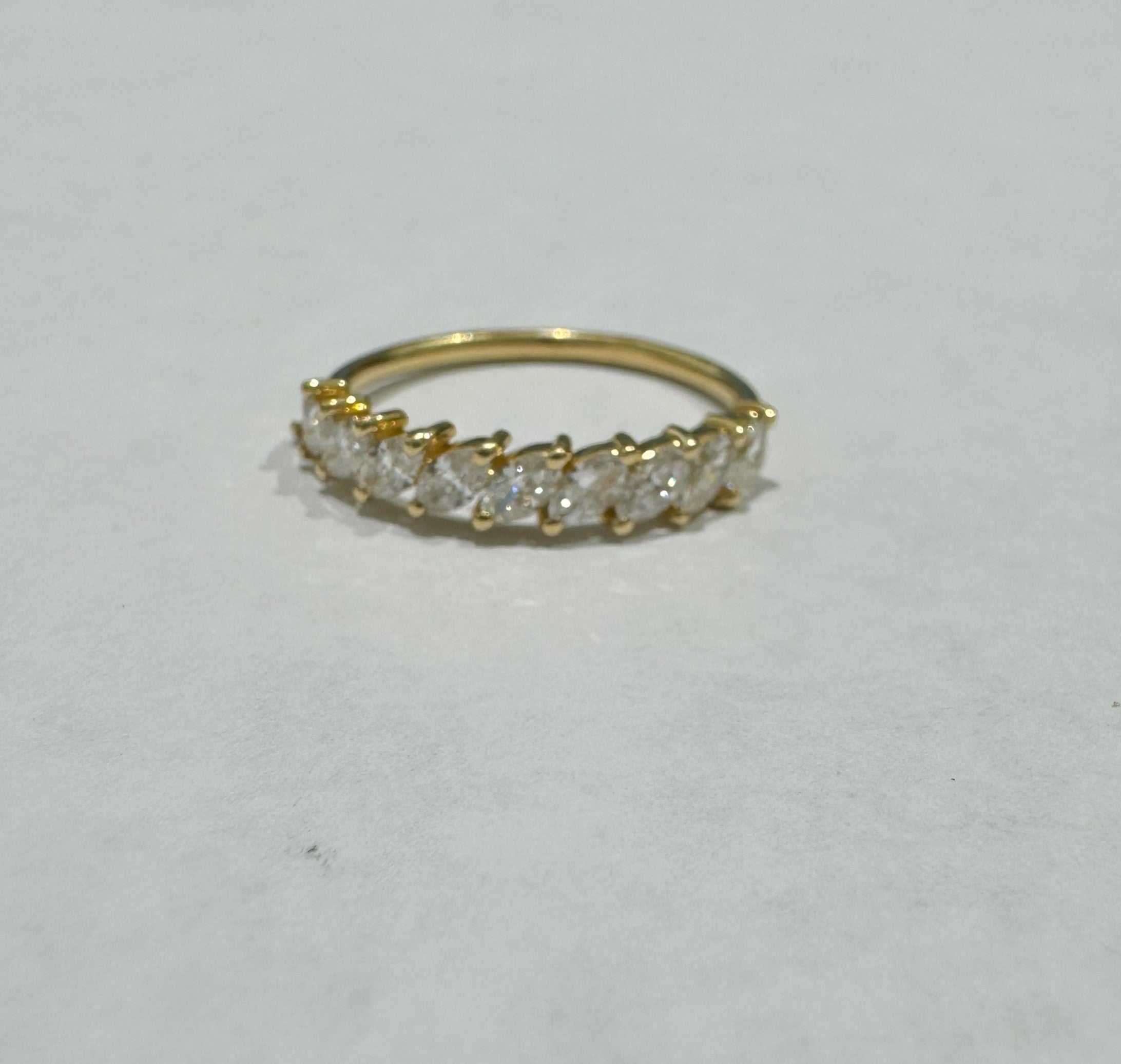 0.76 ct marquise cut diamond 18k yellow gold ring