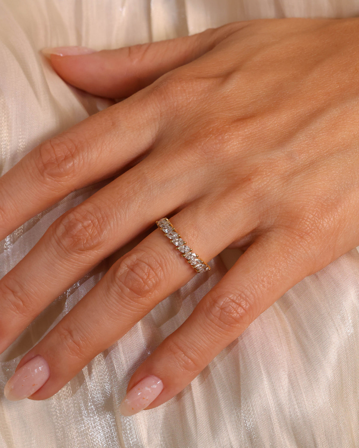 Marquise Diamond Half Eternity Ring in 18K Yellow Gold, 0.76 ct