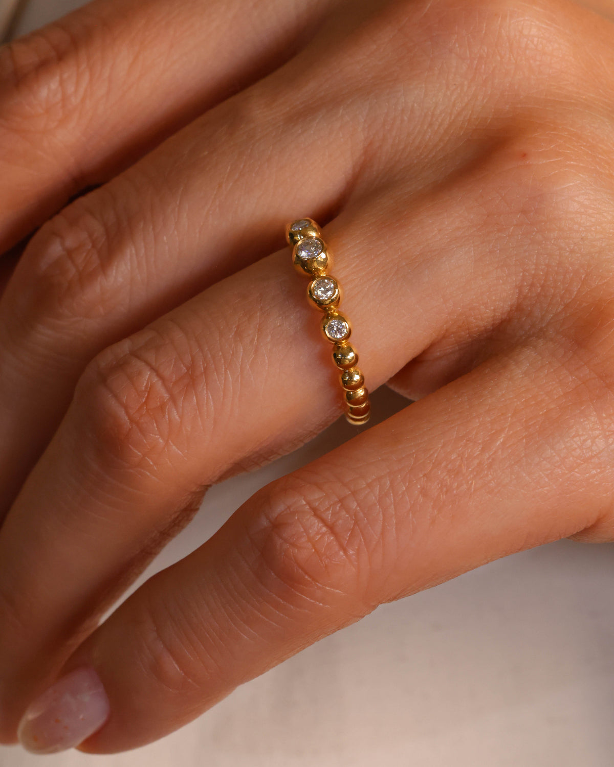 0.08 ct Diamond 18K Yellow Gold Ring – view 2