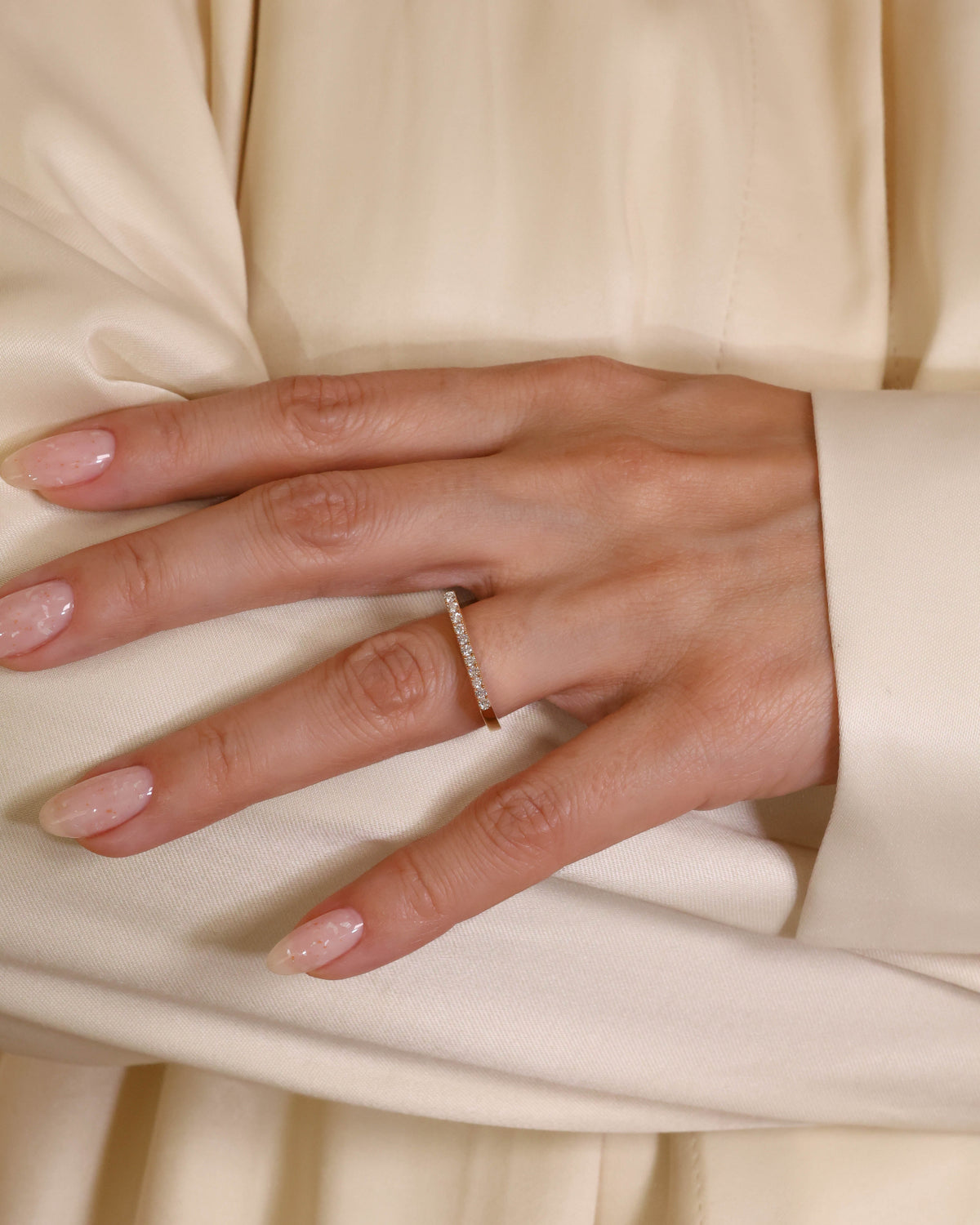 Diamond Bar Signet Ring in 18K Rose Gold, 0.25 ct