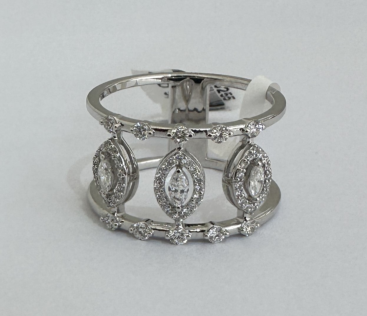 0.48 ct marquise cut diamond 18k white gold ring