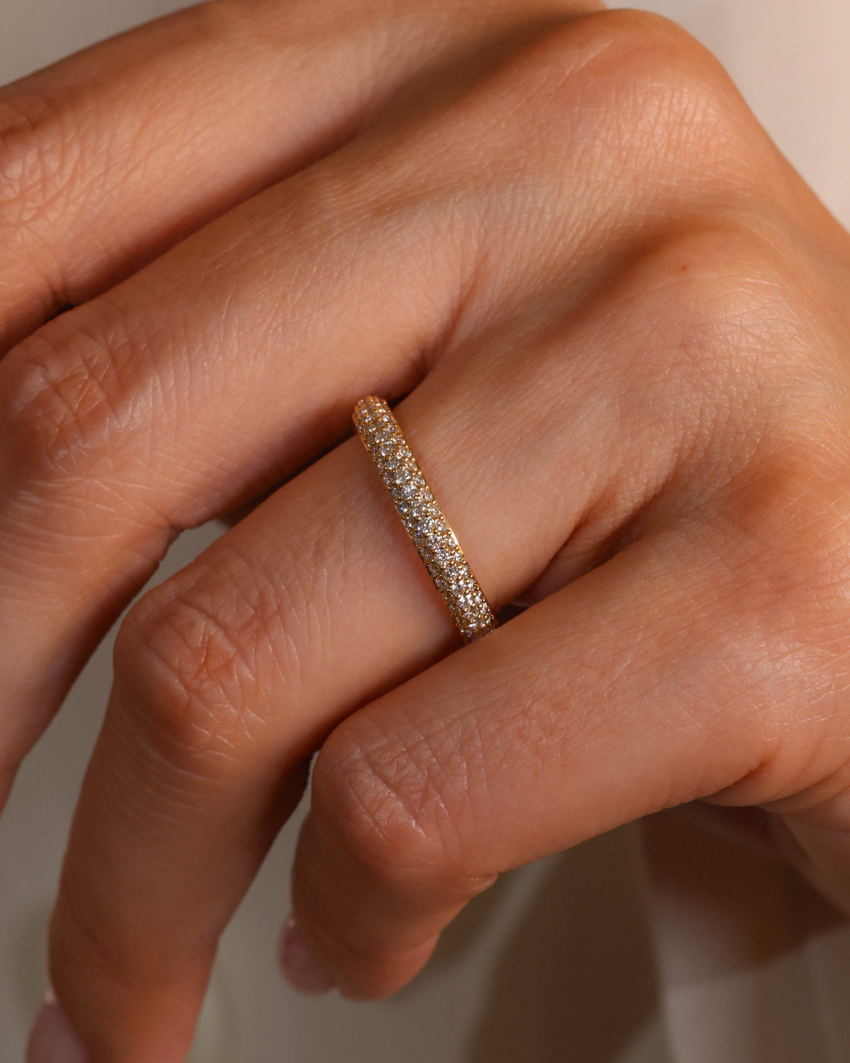 0.48 ct Natural Diamond Pavé Band in 18K Yellow Gold – view 3