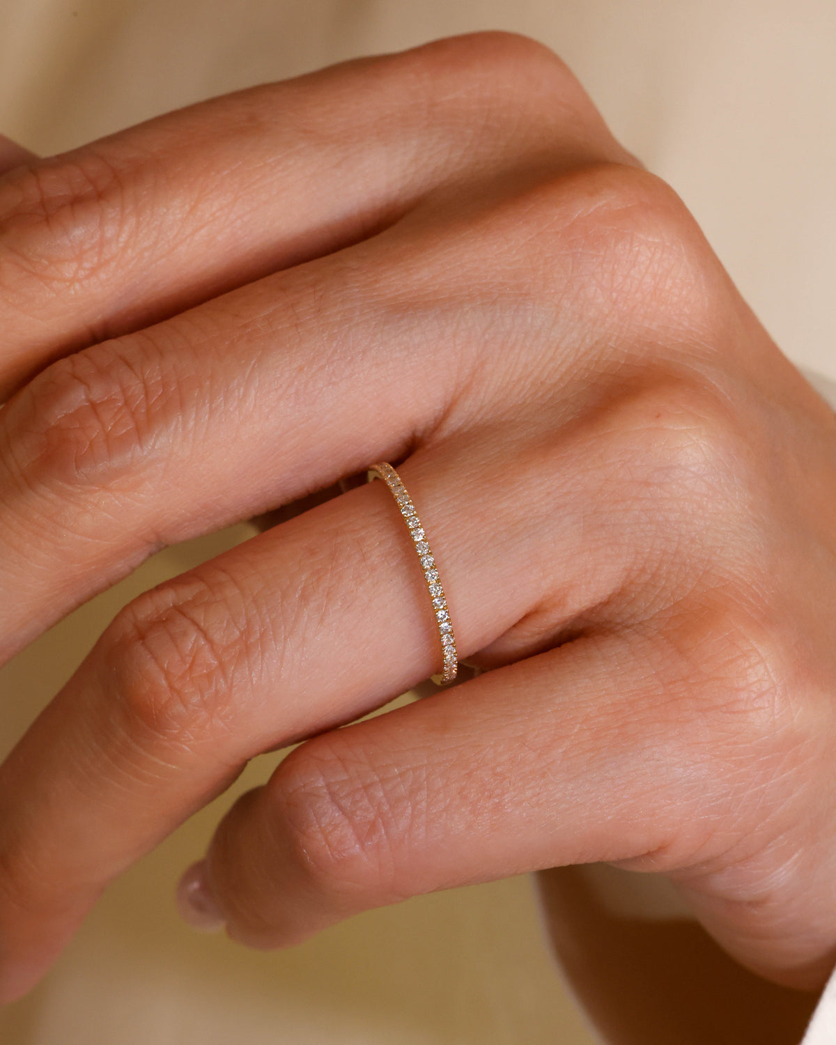 0.15 ct Natural Diamond Half-Eternity Band in 18K Yellow Gold