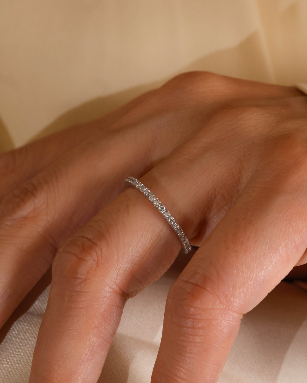 0.49 ct Natural Diamond Half-Eternity Band in 18K White Gold – view 2