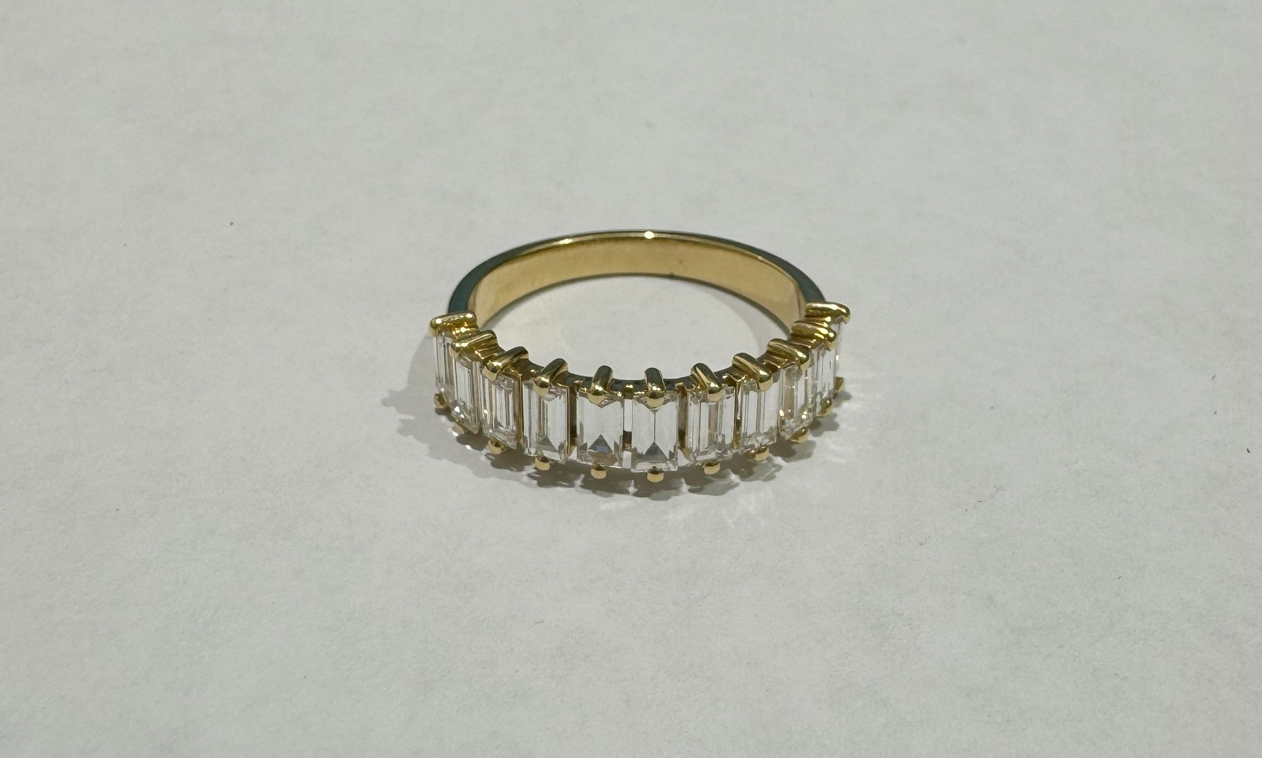 1.33 ct baguette cut diamond 18k yellow gold ring