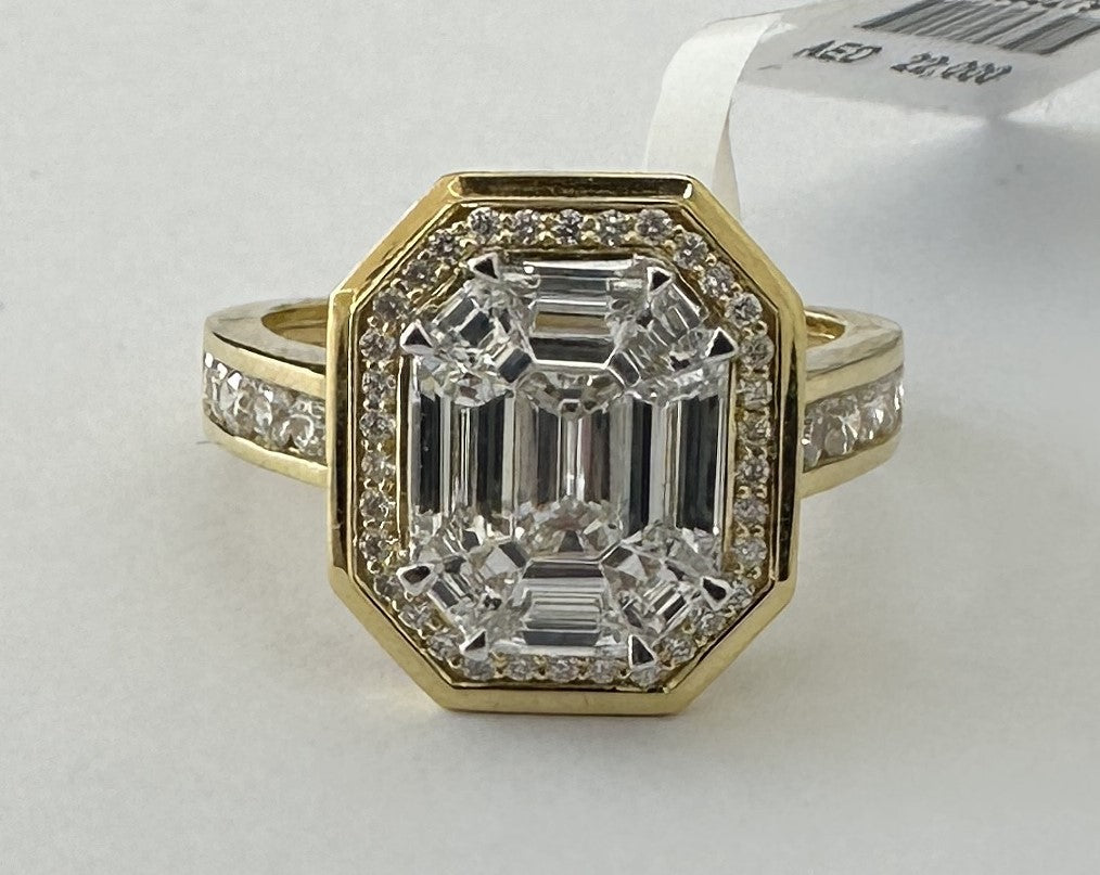 1.83 ct diamond 18k yellow gold ring
