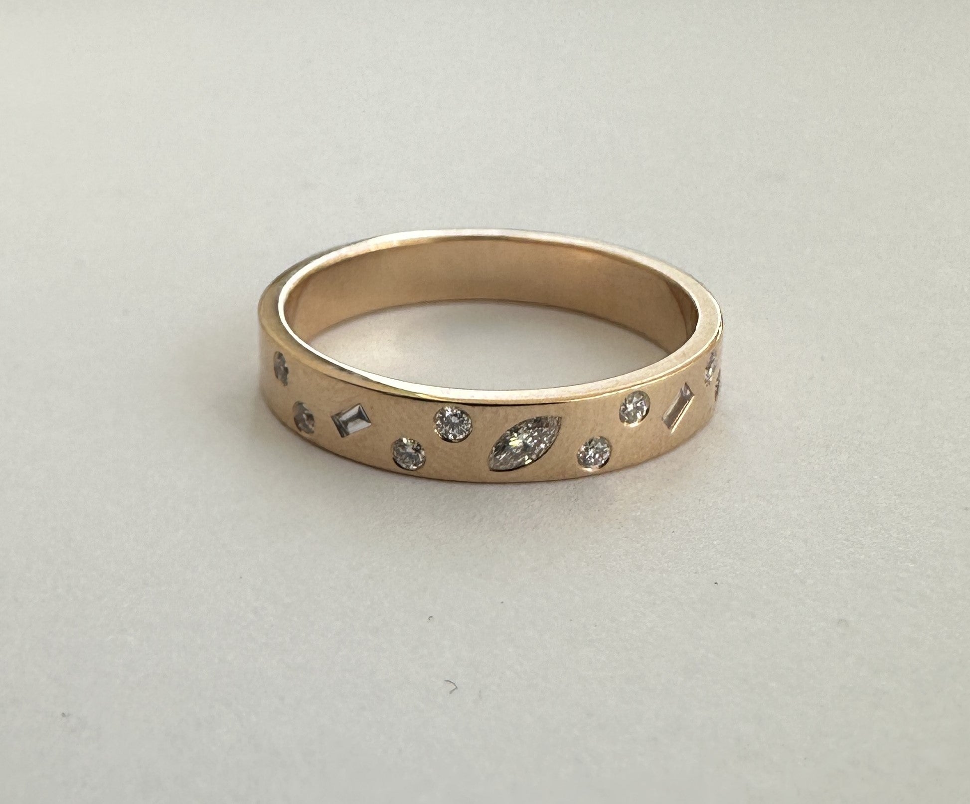 0.18 ct diamond 18k rose gold ring
