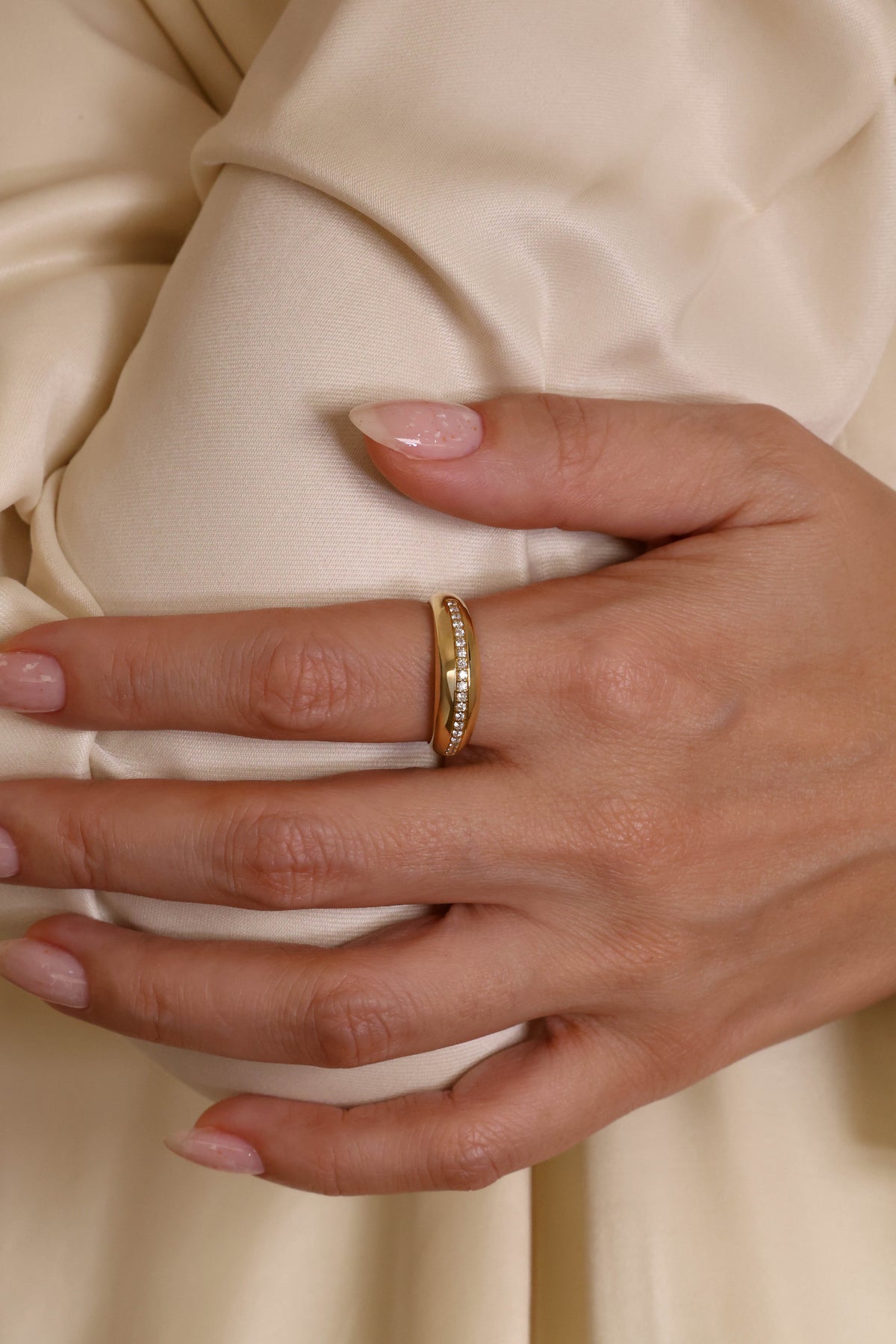 Diamond Eternity Row Dome Ring