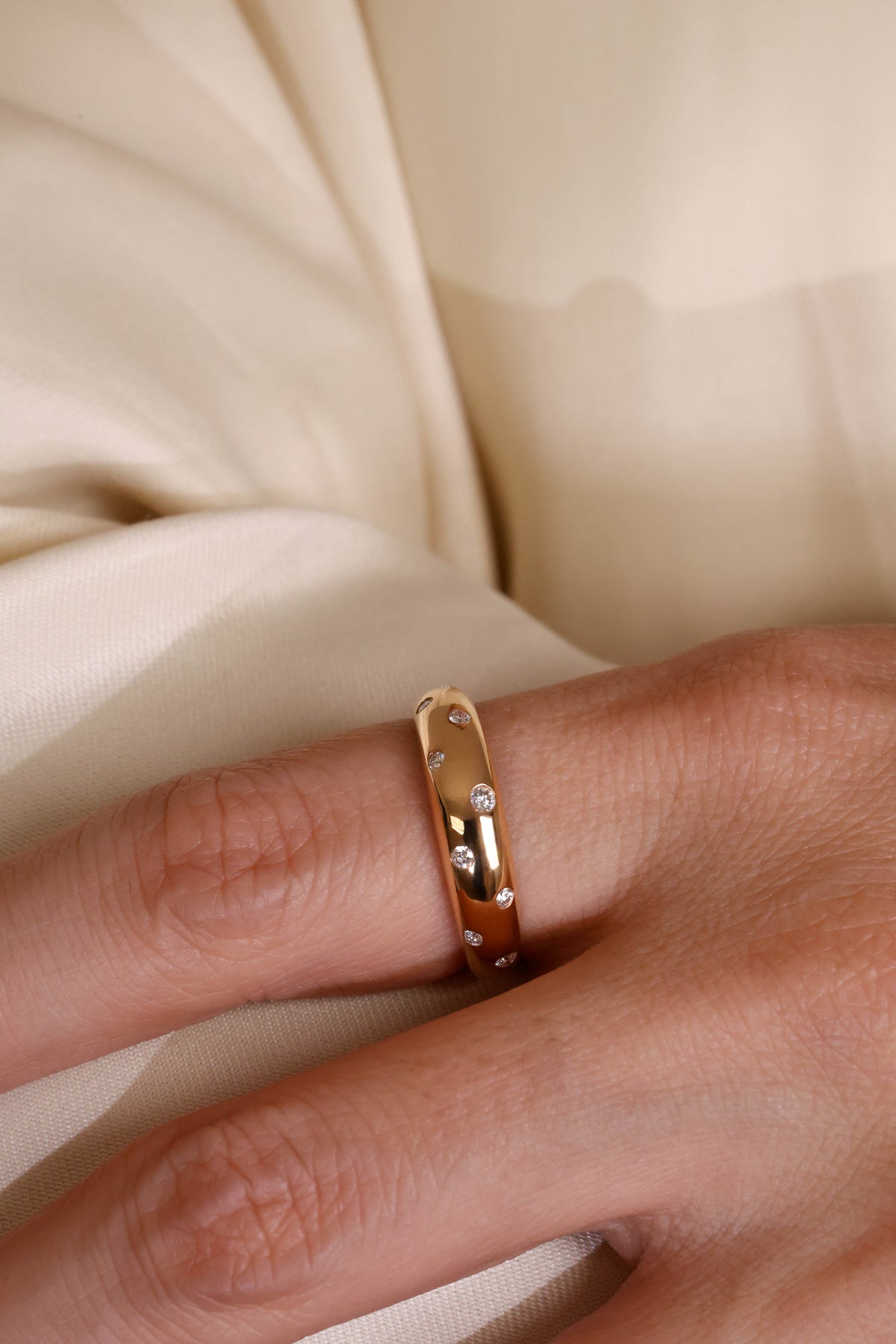 Dome Celestial Diamond Ring in 18K Rose Gold – view 2
