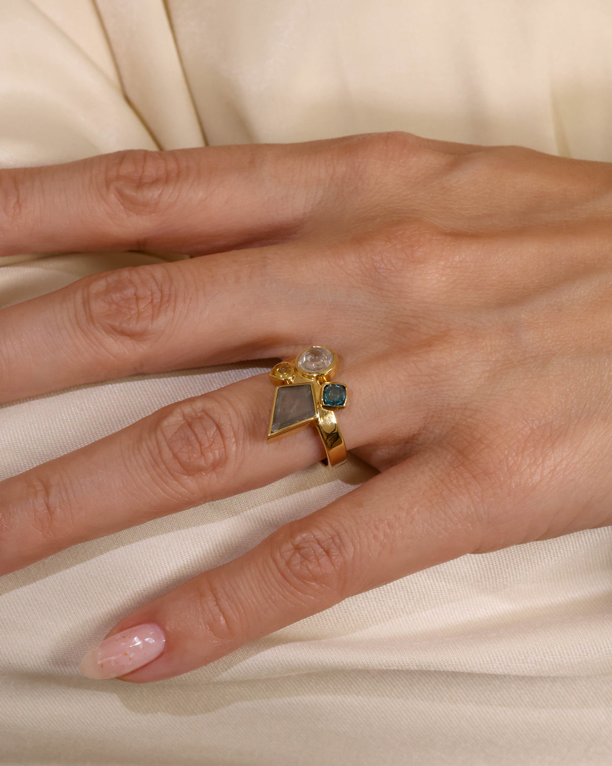 Geometric Multi-Shape Fancy Diamond Ring in 18K Yellow Gold, 1.14 ct