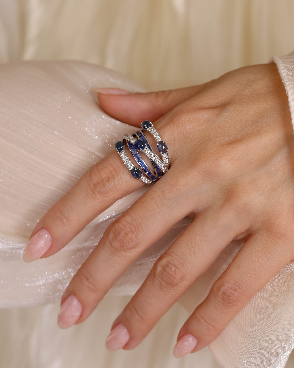 Sapphire & Diamond Statement Ring, 1.09 ct