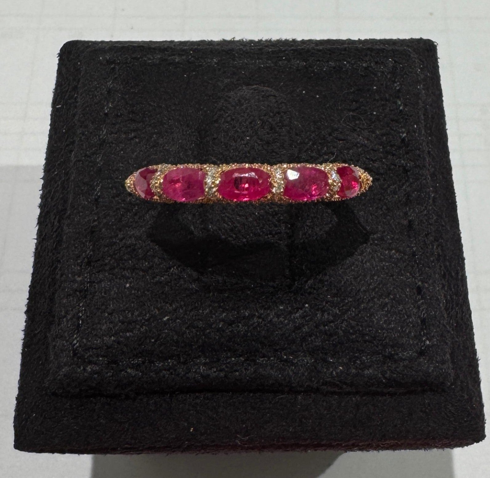 0.30 ct Diamond and 1.41 ct Ruby Ring in 18K Rose Gold