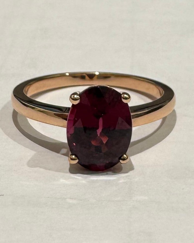 2.86 ct garnet 18k rose gold ring