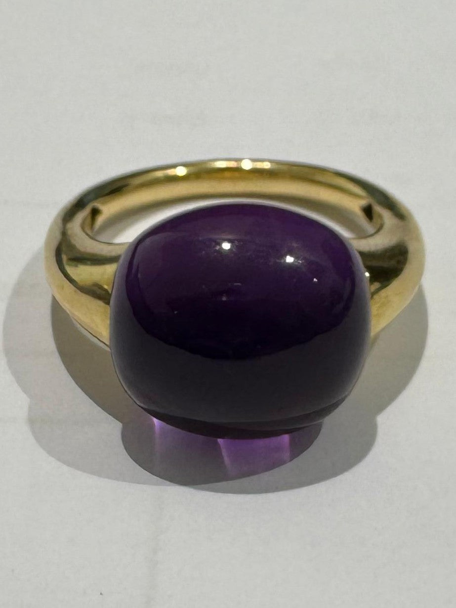 12.02 ct amethyst 18k yellow gold ring