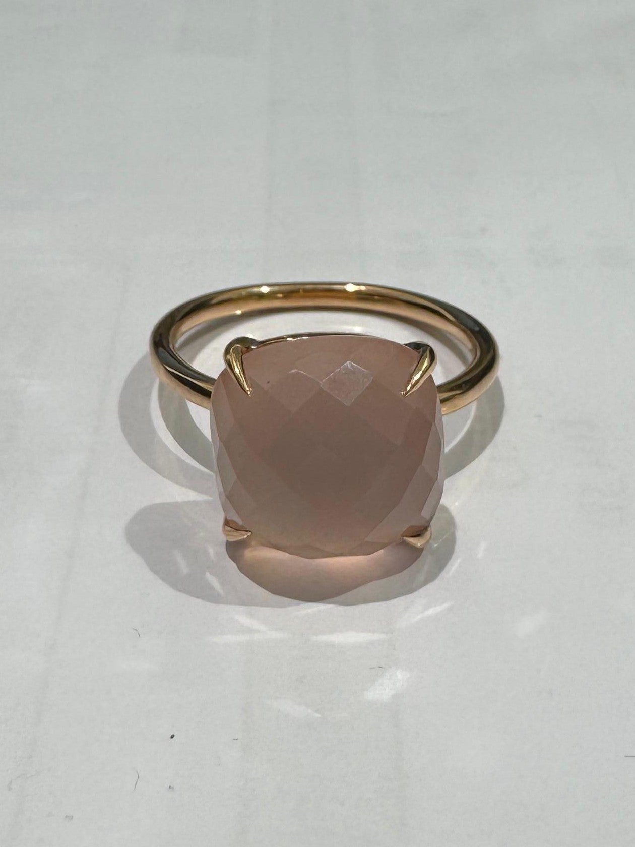 6.24 ct quartz 18k rose gold ring