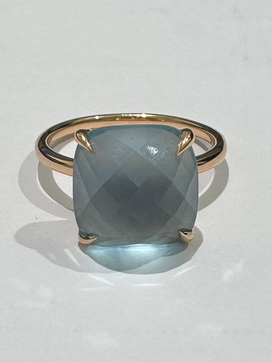 8.60 ct topaz 18k rose gold ring