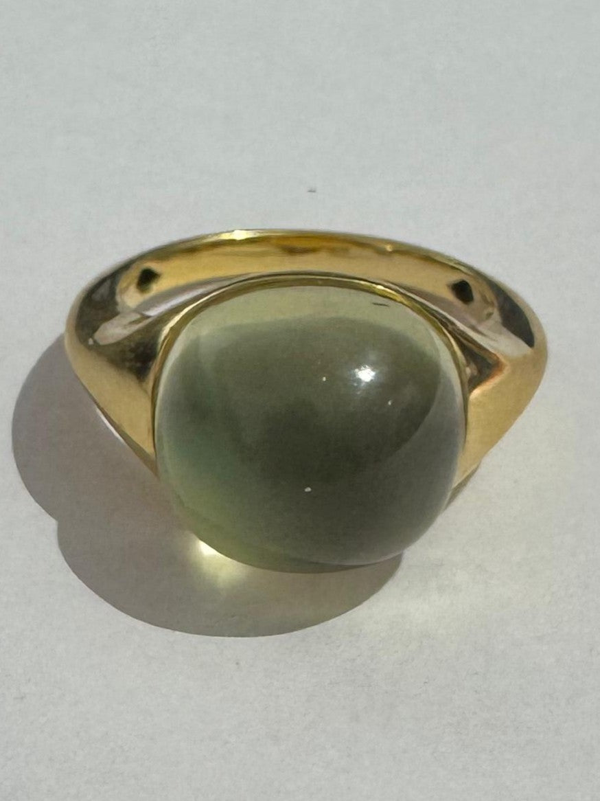 11.28 ct Lemon Quartz Ring in 18K Yellow Gold
