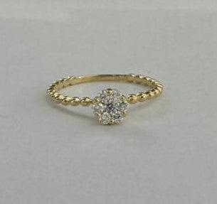 0.20 ct diamond 18k yellow gold ring