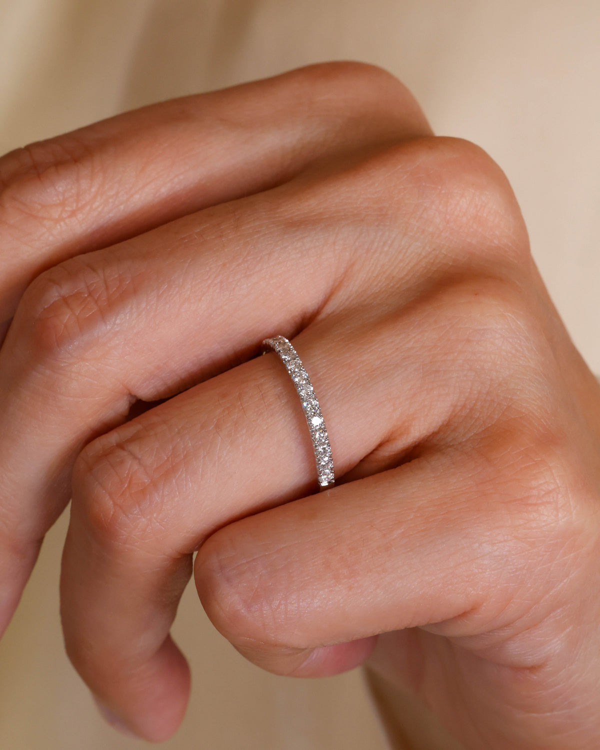 0.15 ct Natural Diamond Slim Band in 18K Yellow Gold