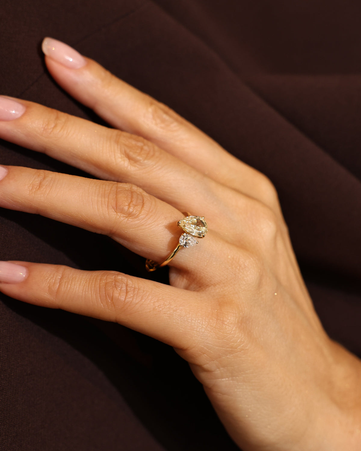 Toi et Moi Ring Pear Cut 2.40 ct in 18K Yellow Gold – view 3