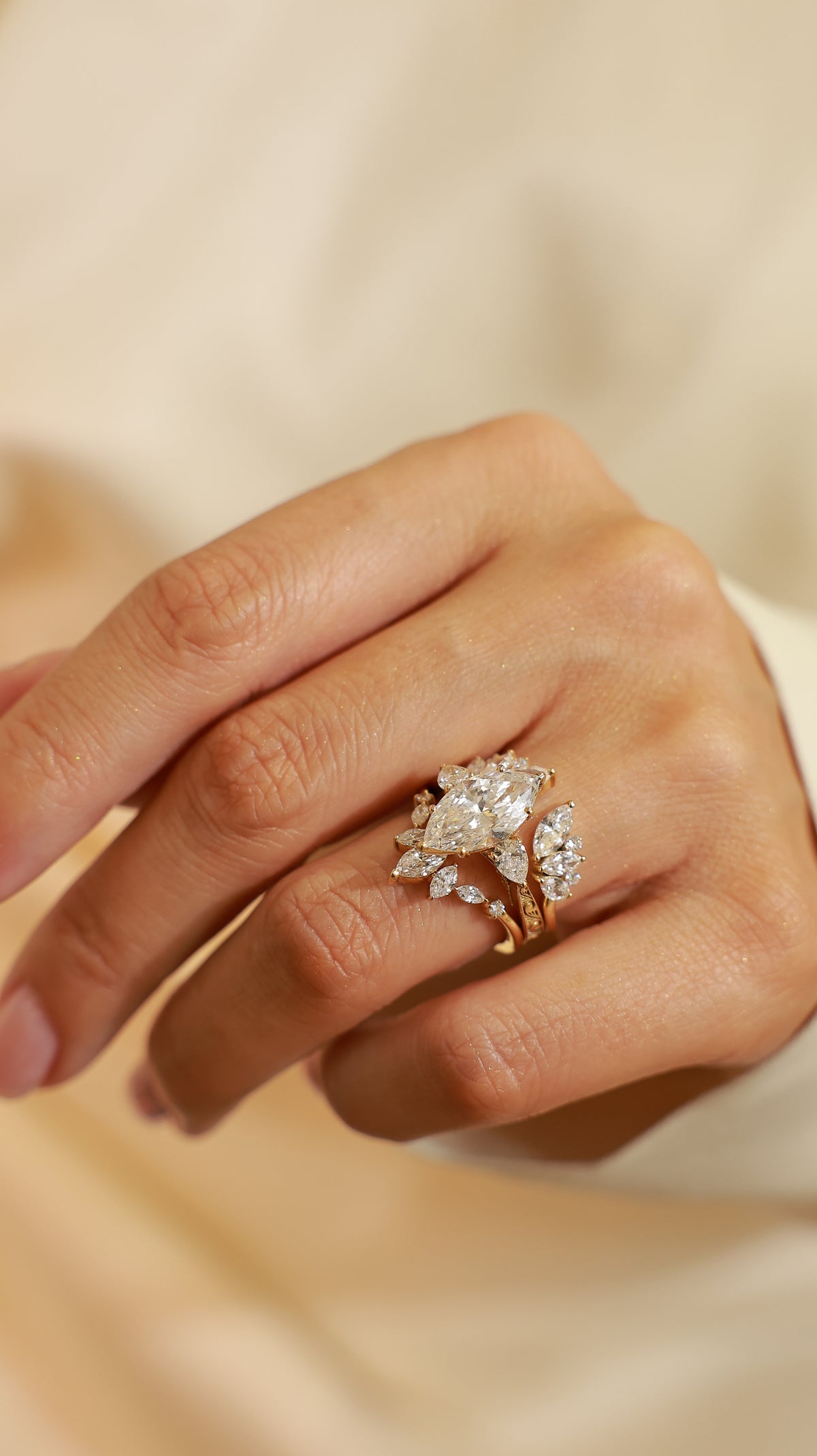 5.14 ct Marquise Cut Lab Grown Diamond 18K Yellow Gold Ring – view 2